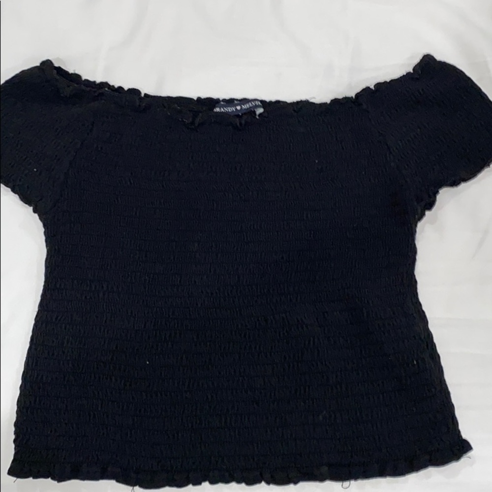 brandy off the shoulders black top!